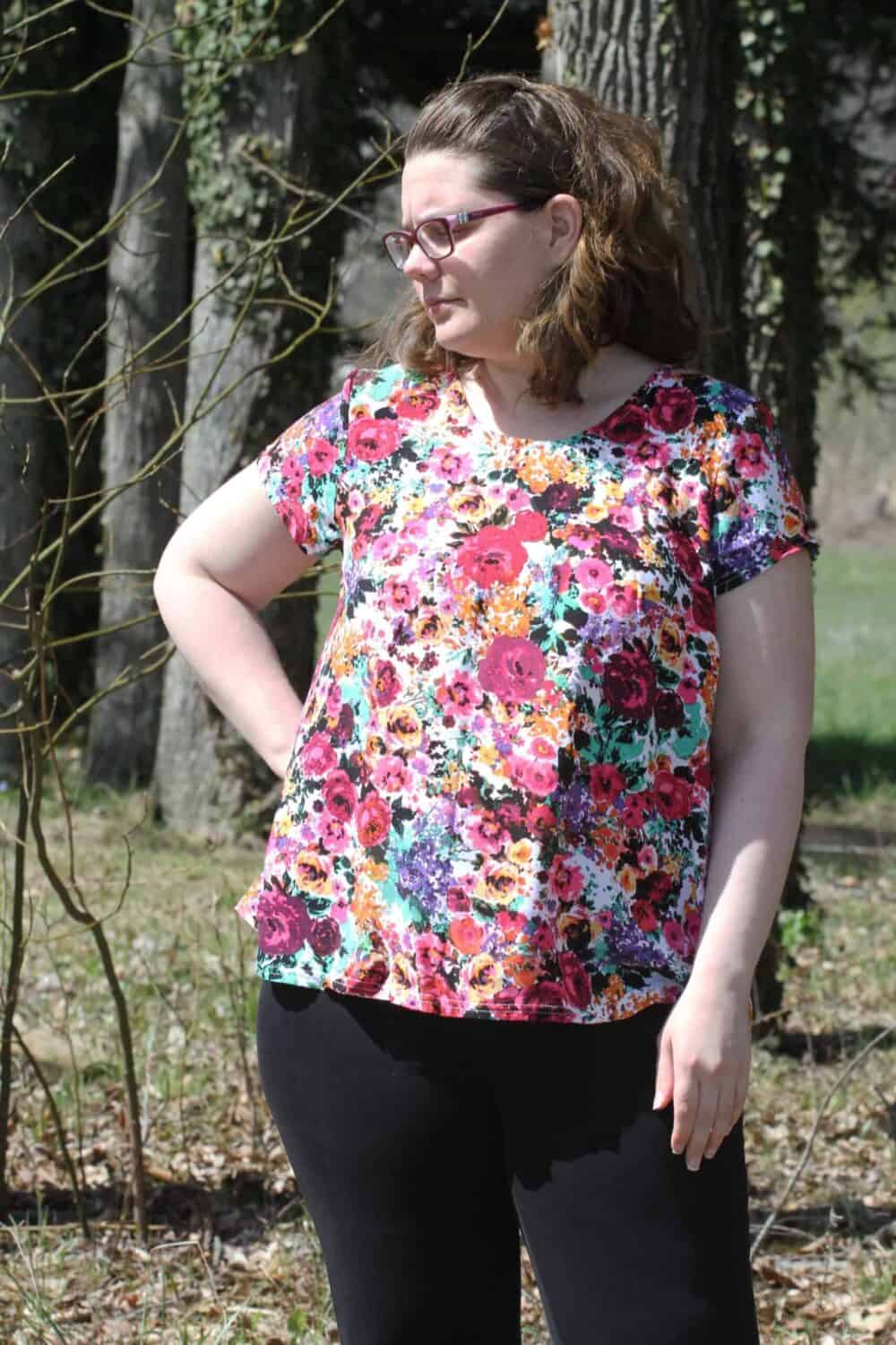 Easy woven blouse sewing pattern by Love Notions.