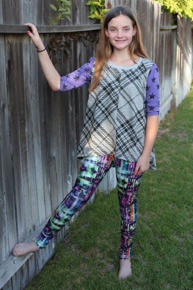 Free leggings pattern for girls 2T-14 with yoga or elastic waistband