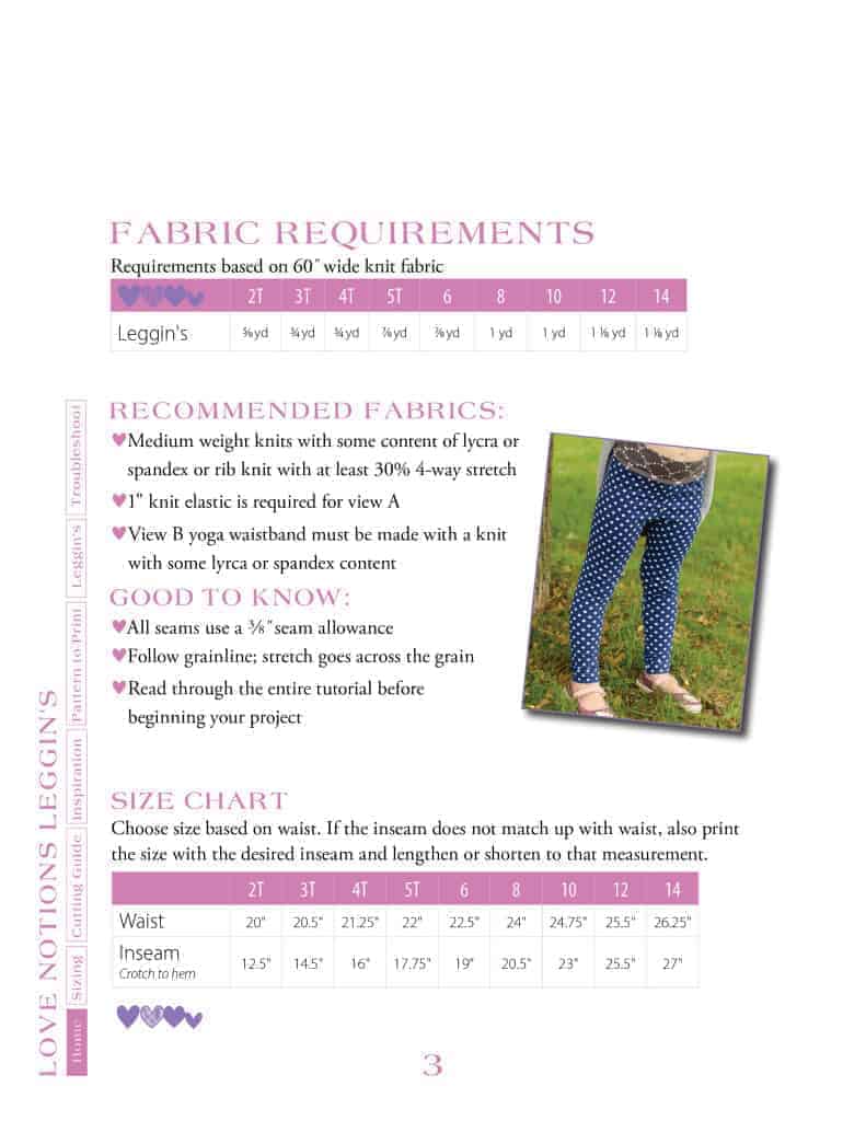 Free Classic Legging Pattern for Girls 18 mths-12 years - Life Sew