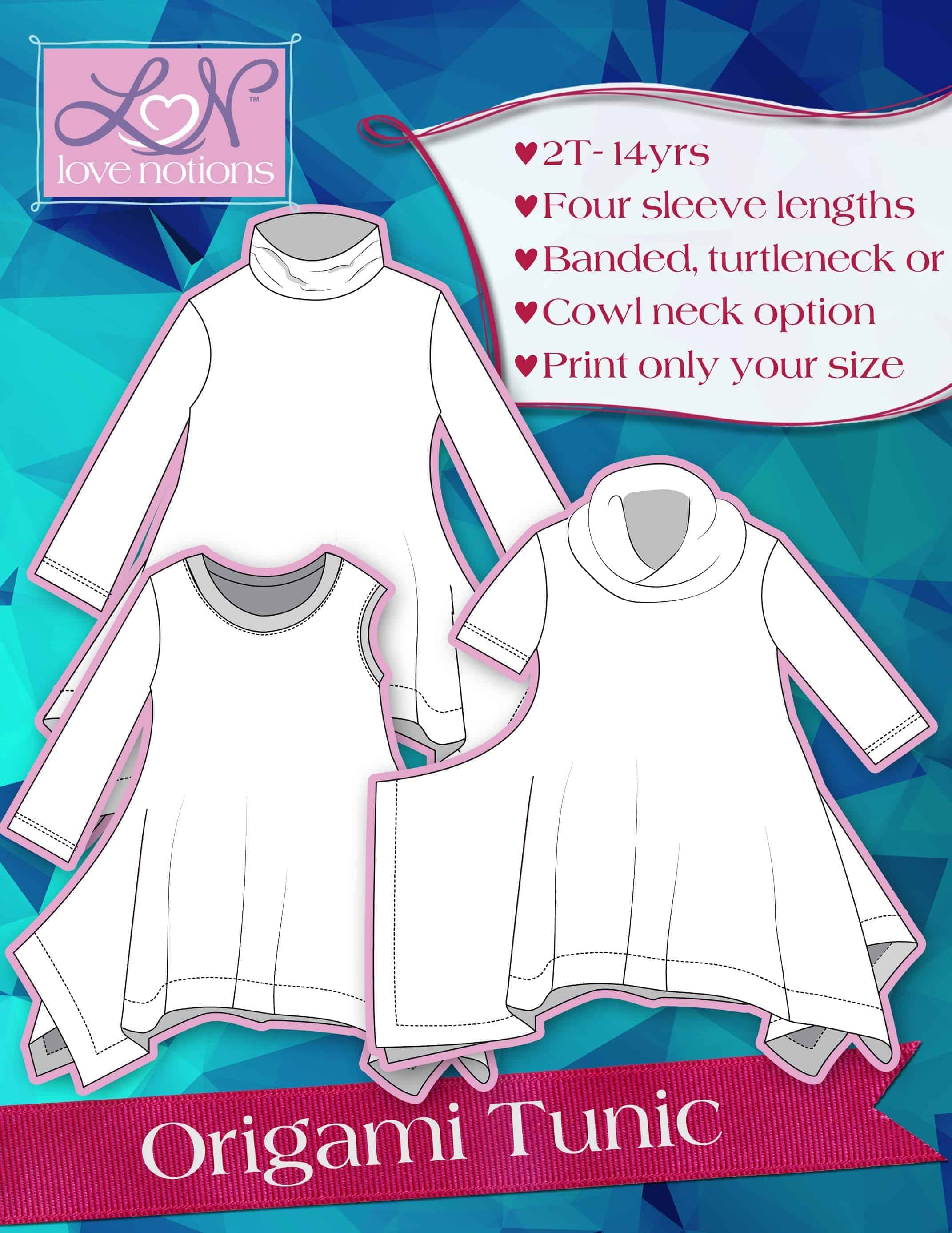Ladies tunic sewing pattern. Download and print this pattern today.