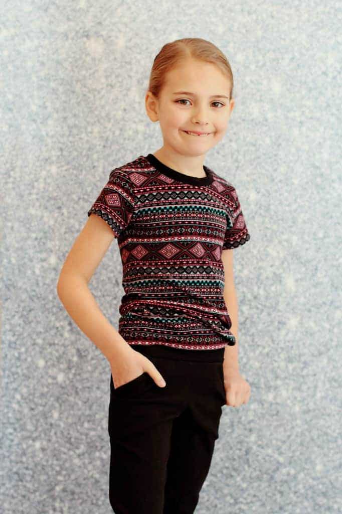 Girls pull-on pants sewing pattern by Love Notions.