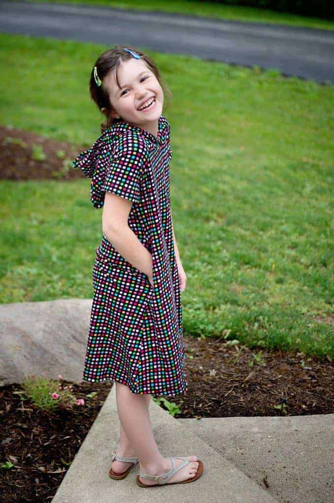 Girls' raglan sewing pattern by Love Notions.