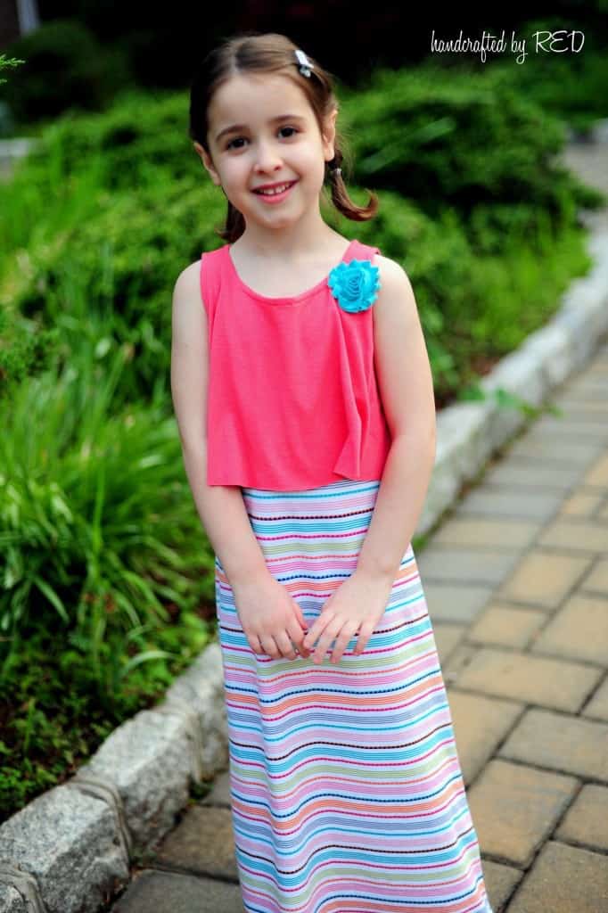 Girls crop top dress sewing pdf pattern by Love Notions.