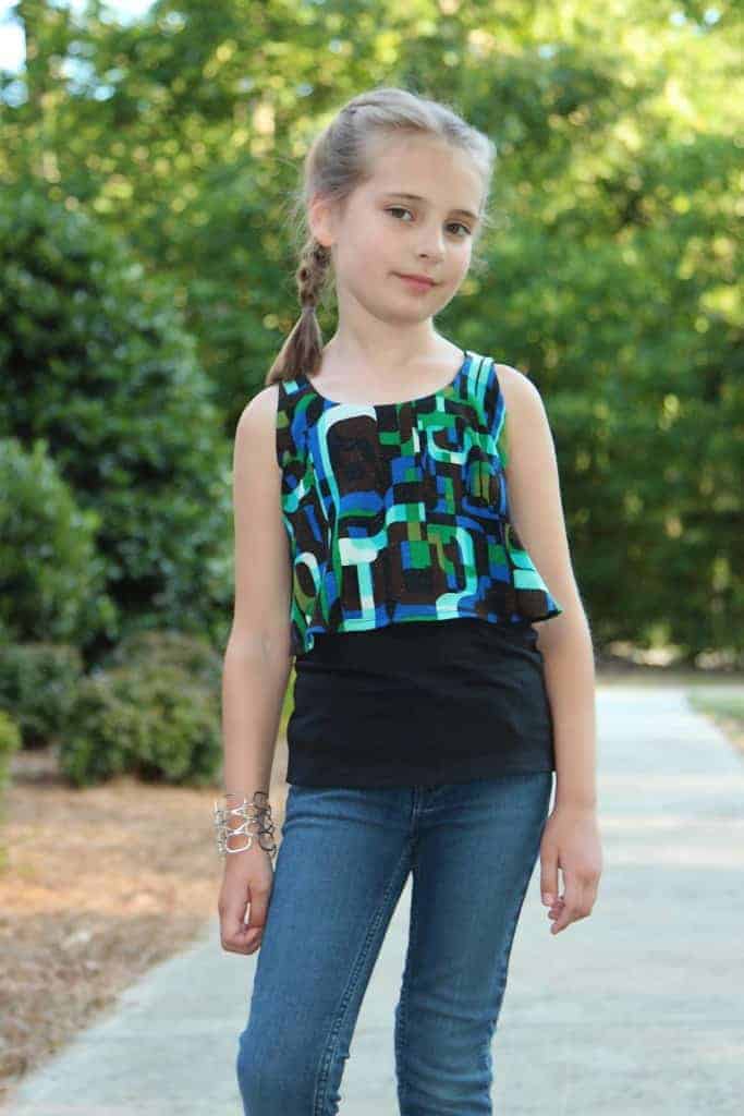 Girls crop top dress sewing pdf pattern by Love Notions.