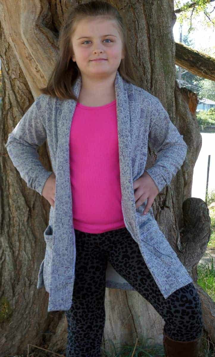  Girls  Boyfriend Cardigan  Love Notions Sewing Patterns