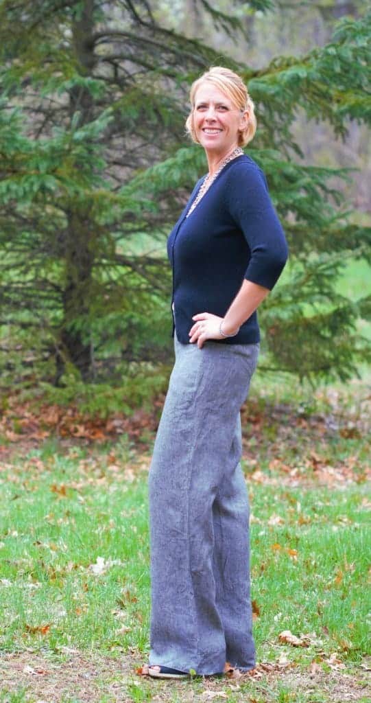 Wide legged palazzo pants pattern by Love Notions.