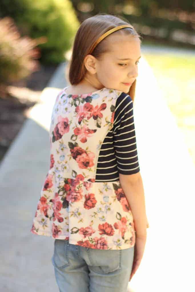 Girls peplum sewing pattern by Love Notions