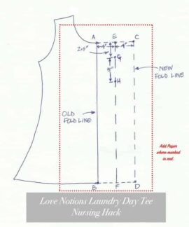 Make the free Laundry Day Tee nursing friendly with this easy pattern hack.