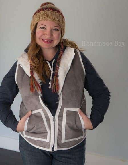 Zippered vest sewing pattern by Love Notions.