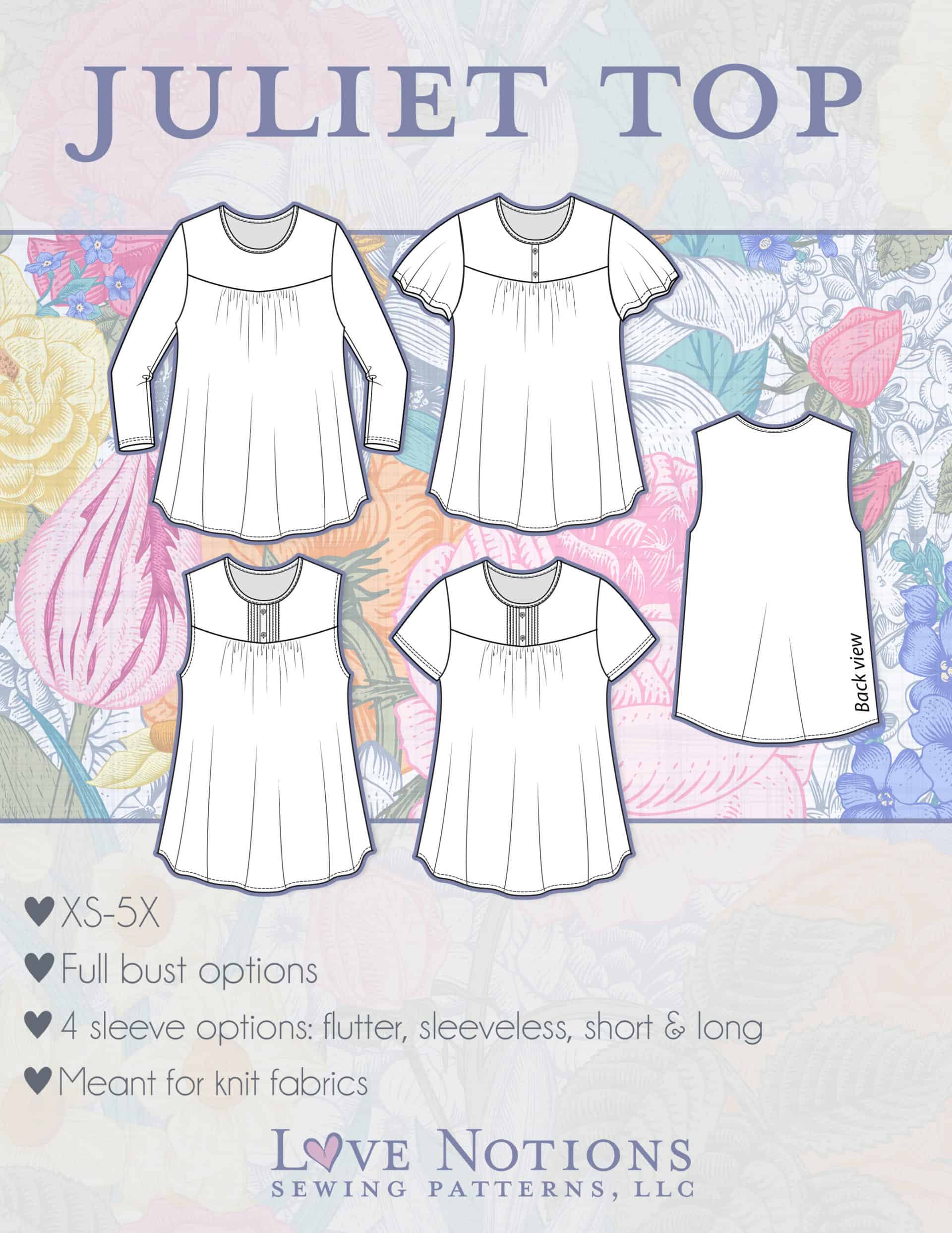 Juliet Top - Love Notions Sewing Patterns