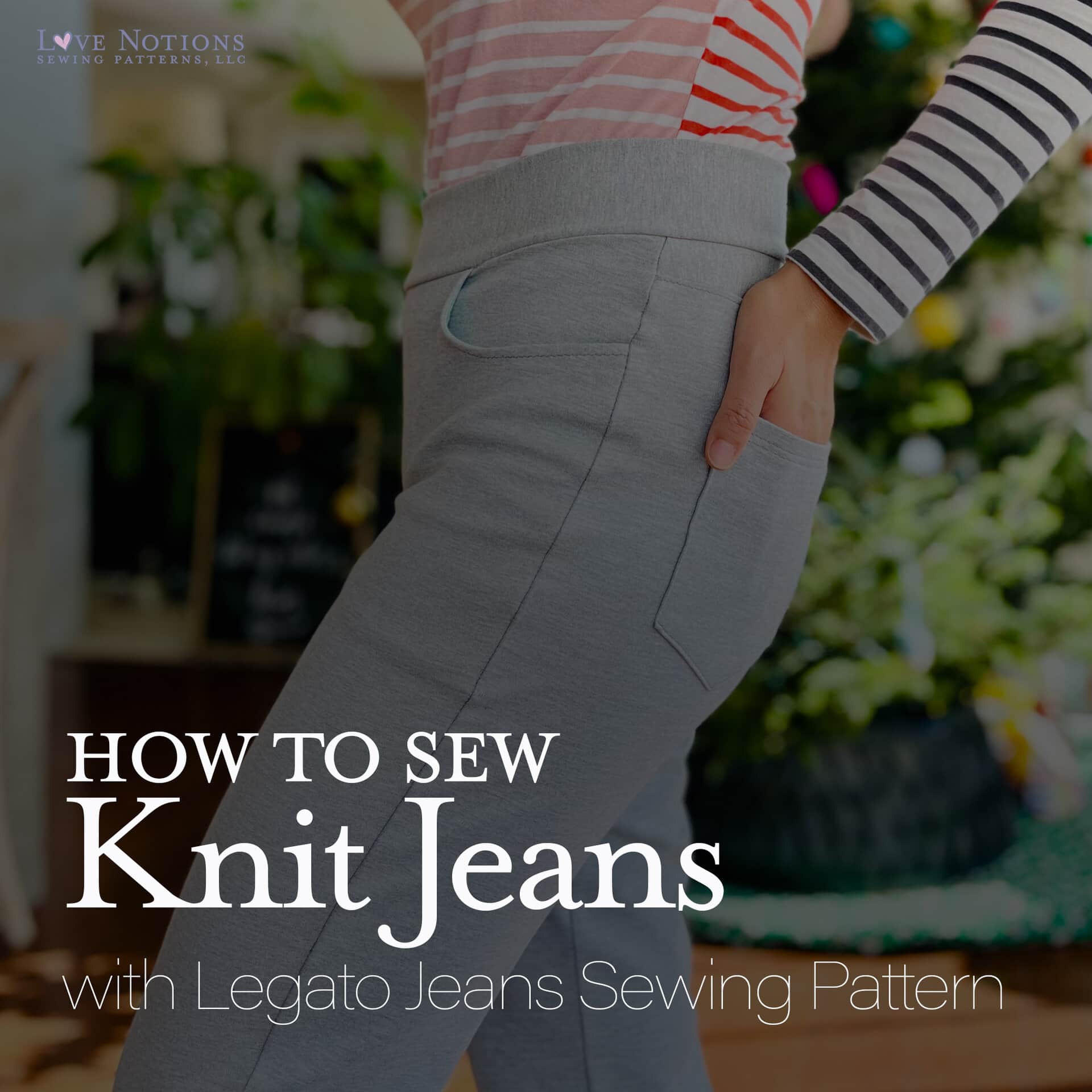 Denim Leggings with Fake Pockets and Cross Knit Pattern - Its All Leggings