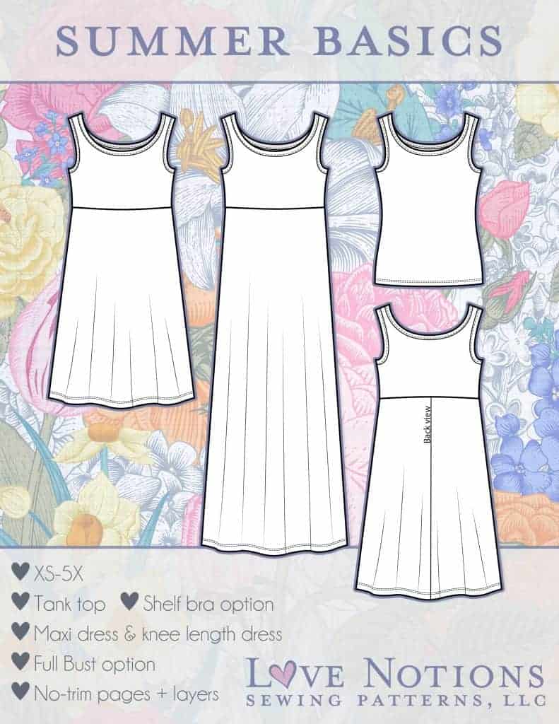 Summer Basics Tank & Dress - Love Notions Sewing Patterns
