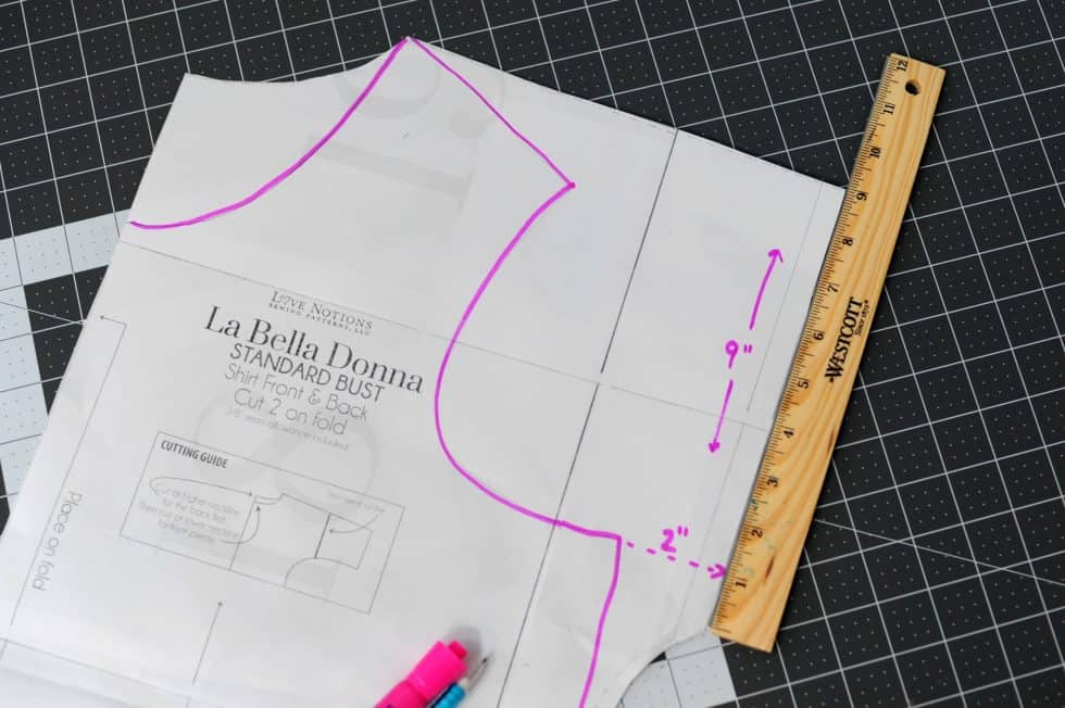 Basic Long-Sleeve Hack for La Bella Donna - Love Notions Sewing Patterns