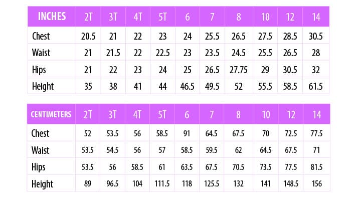 Size Charts - Love Notions Sewing Patterns