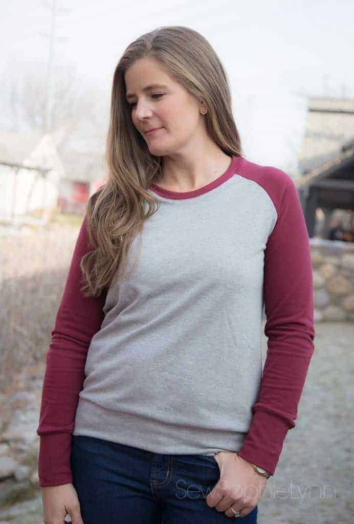 Ladies raglan sewing pattern by Love Notions.